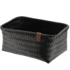 PANIERE EN 34X23.5X14CM ET LIEN FACON CUIR NOIR