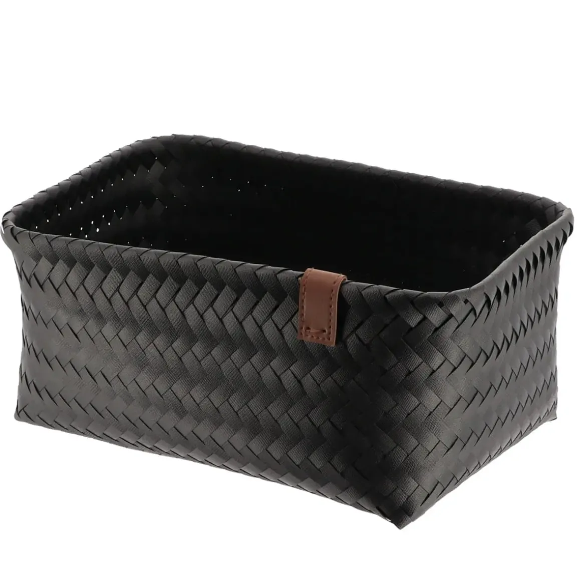 PANIERE EN 34X23.5X14CM ET LIEN FACON CUIR NOIR