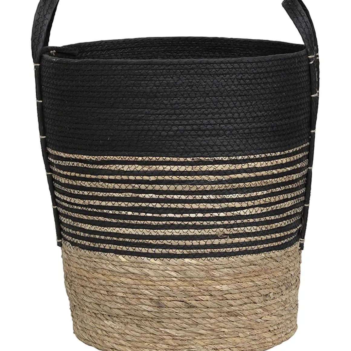 PANIERE FIBRE VEGETALE PAPIER D.45X47CM NATUREL NOIR