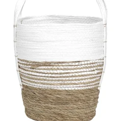 PANIERE FIBRE VEGETALE PAPIER D.34X37CM NATUREL BLANC