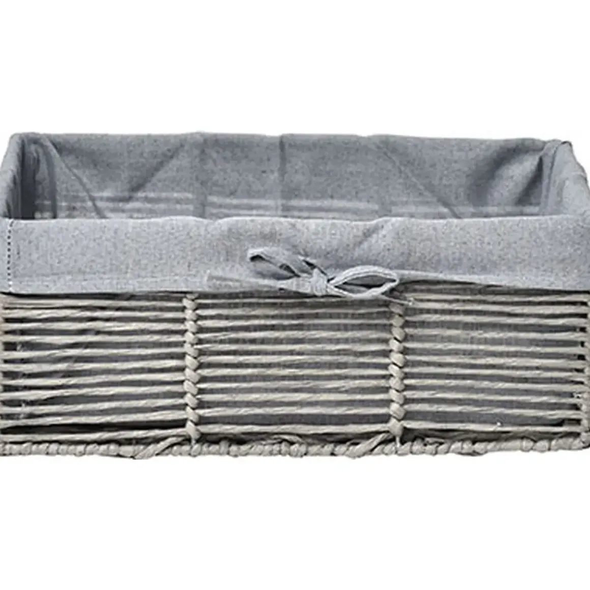 PANIERE MM EN PAPIER STRUCTURE METAL GRIS TISSU GRIS