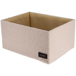 PANIER EN POLYESTER EFFET VELOURS 40X30X20CM BEIGE