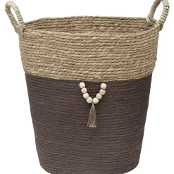 PANIERE RONDE GRAND MODELE D.45X40CM NATUREL TAUPE