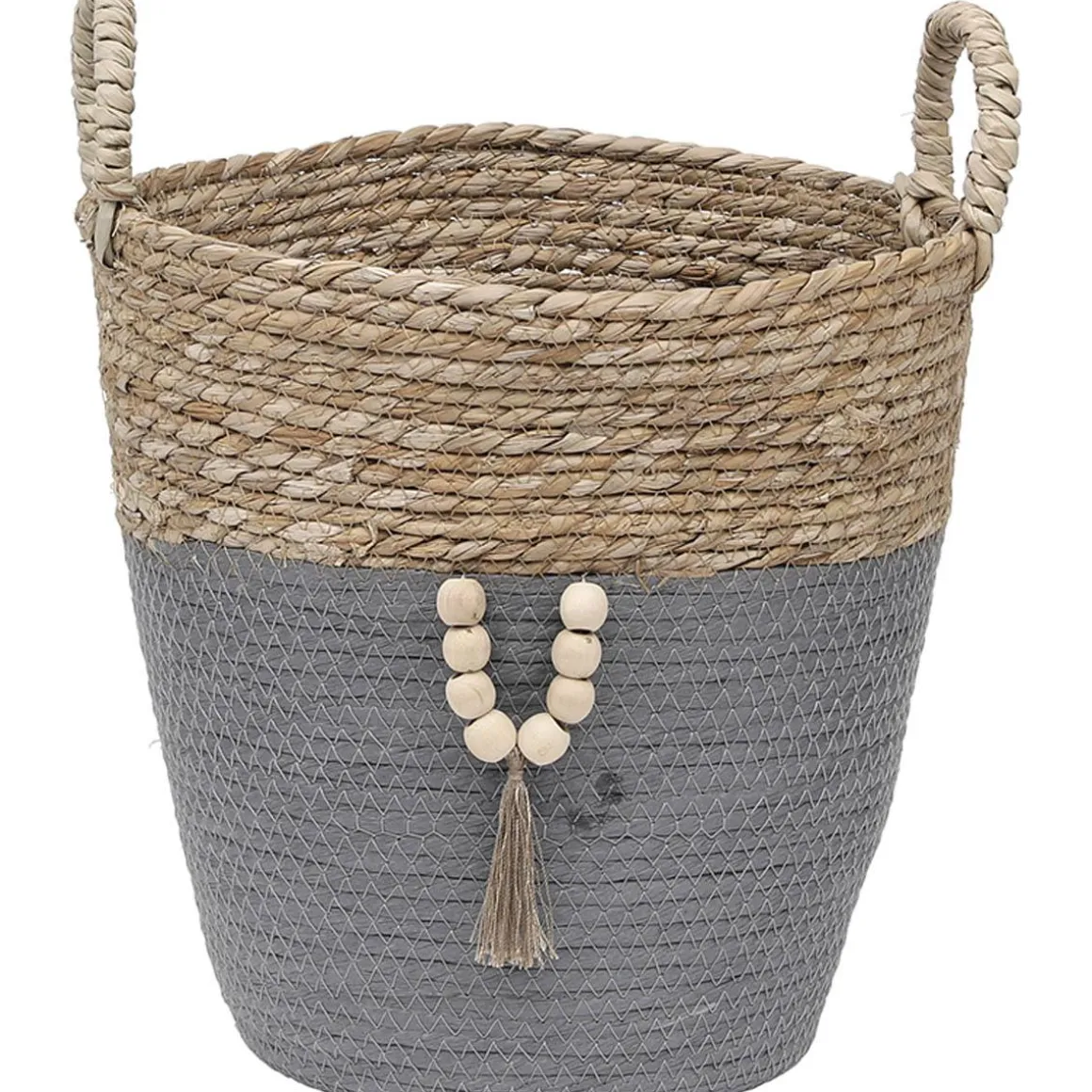 PANIERE RONDE PETIT MODELE D.31X30CM NATUREL GRIS