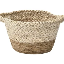 PANIER EVASE MAIS ET VEGETALE 30X20X16CM NATUREL BLANC