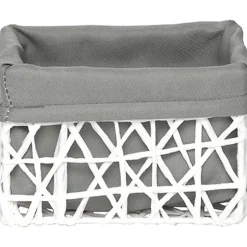 PANIER MM PAPIER BLANC TISSU GRIS