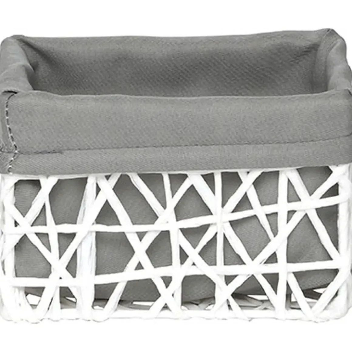 PANIER MM PAPIER BLANC TISSU GRIS