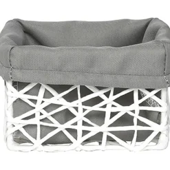 PANIER PM PAPIER BLANC TISSU GRIS
