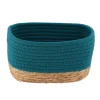 PANIER RECTANGLE COTON VEGETALE 21X13X12CM BLEU TAHITIEN