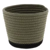 PANIER ROND COTON KAKI NOIR D.15X12CM