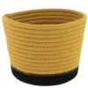 PANIER ROND COTON OCRE NOIR D.17X14CM