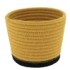 PANIER ROND COTON OCRE NOIR D.15X12CM