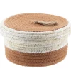 PANIER ROND COUVERCLE COTON MAIS 21X11CM NATUREL MARRON