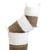PANIER TRESSE BLANC NATUREL D.33X33X37CM