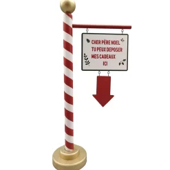 PANNEAU RAYE ROUGE DEPOSER LES CADEAUX H.38CM
