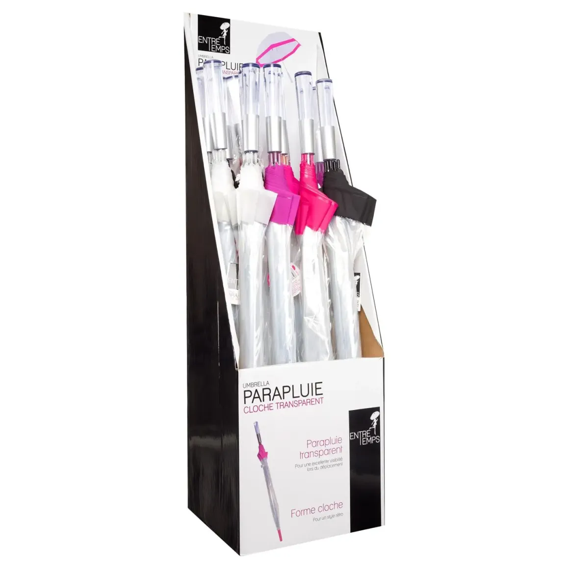 PARAPLUIE LONG DOME TRANSPARENT 80CM