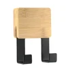 PATERE CROCHET DOUBLE BASE BAMBOU NOIR
