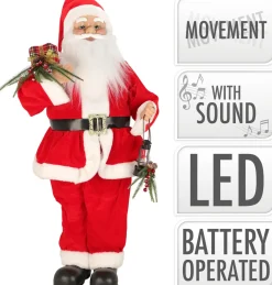 PERE NOEL DANSANT ET MUSICAL H.85CM