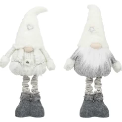 PERE NOEL OU MERE NOEL GRIS BLANC EXTENSIBLES H.60CM