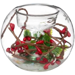 PHOTOPHORE VERRE BOULE DECOREE POUR BOUGIE CHAUFFE PLAT