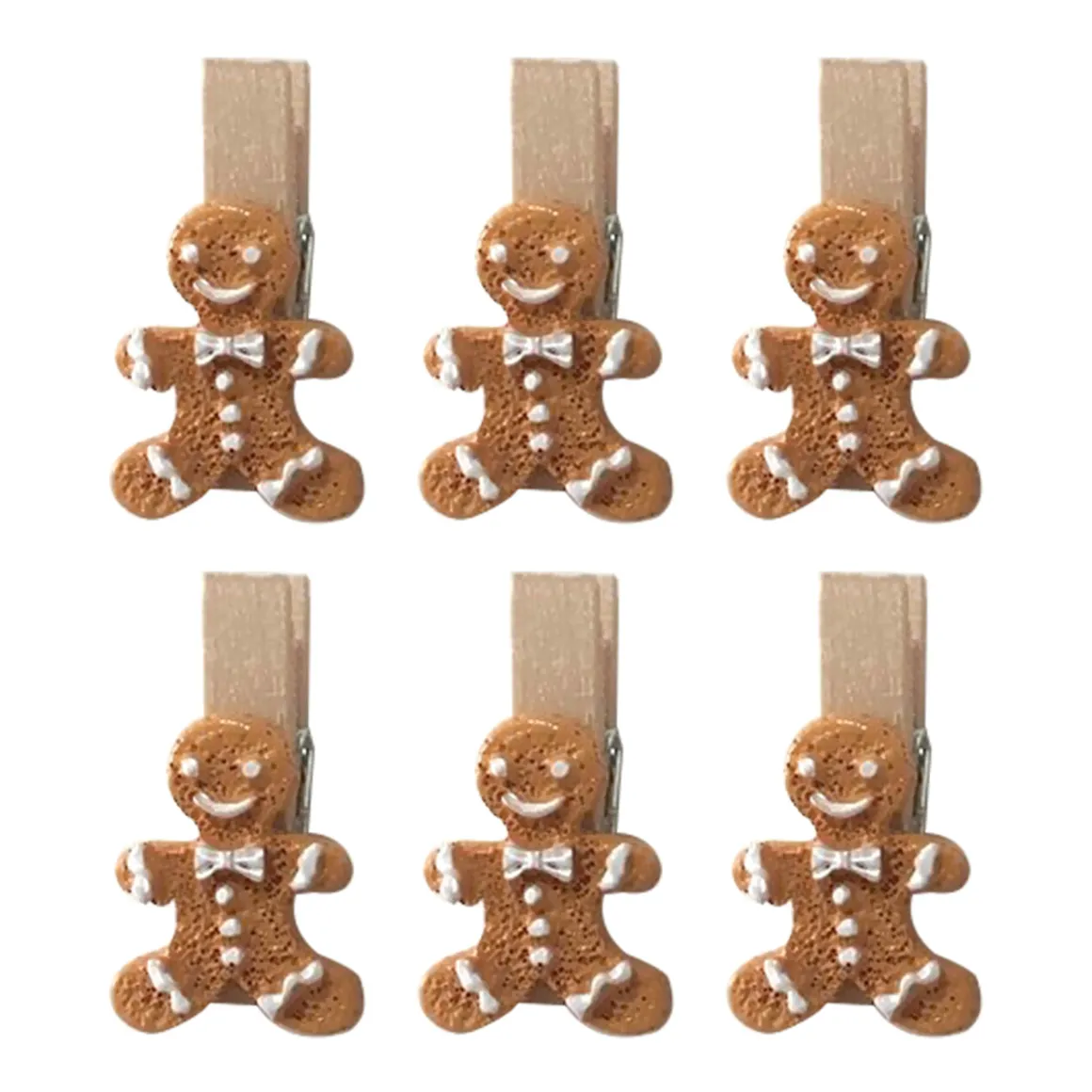 PINCE DECORATIVE BONHOMME PAIN EPICE X6 PIECES