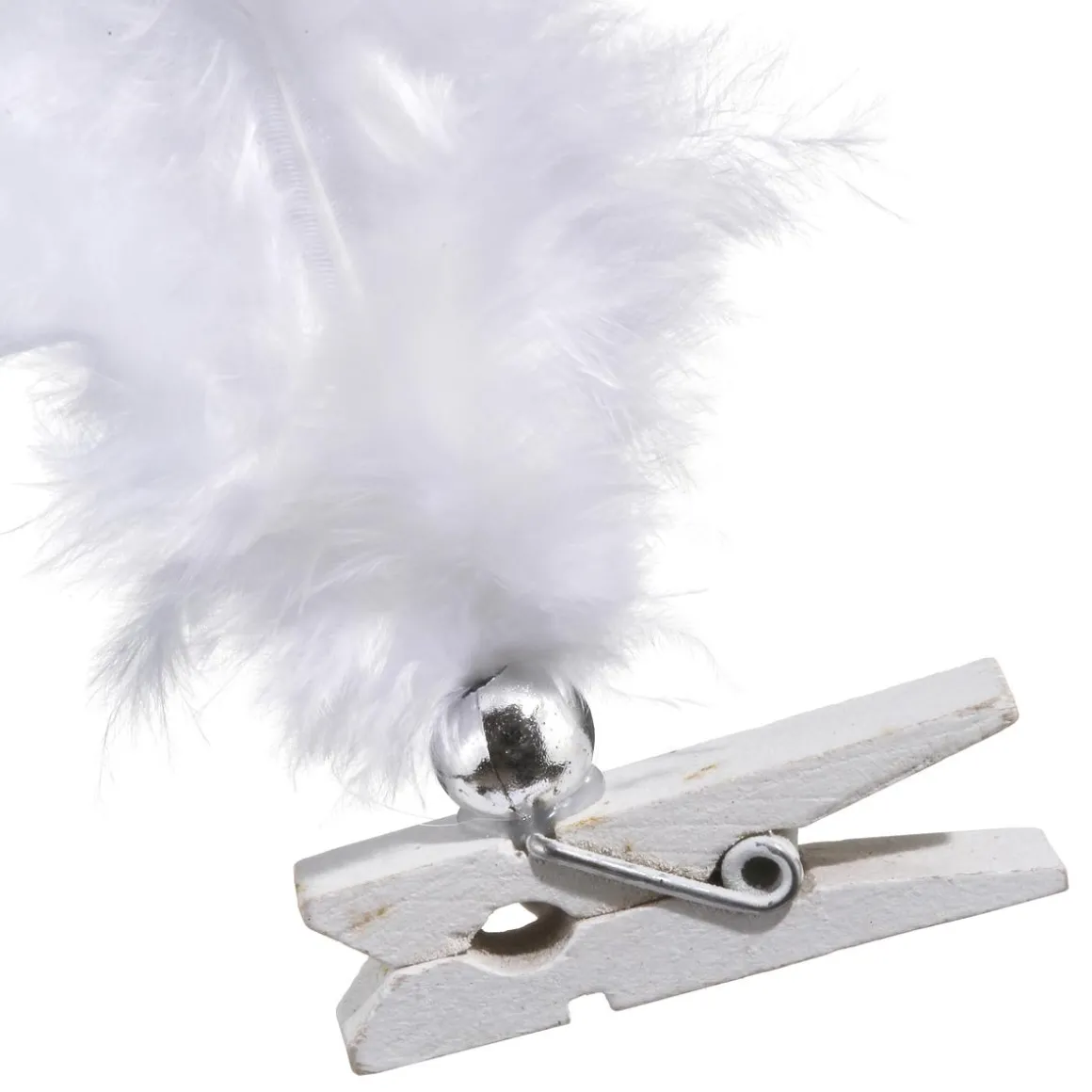 PINCE PLUME DECO PERLE BLANC X12 PIECES