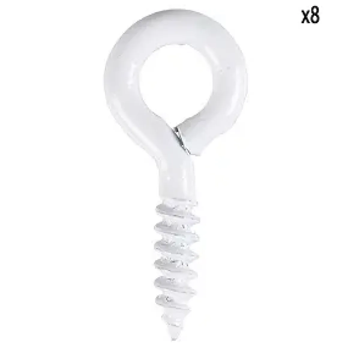 PITON FERME PLASTIFIE BLANC 2.5X22MM 8PCS