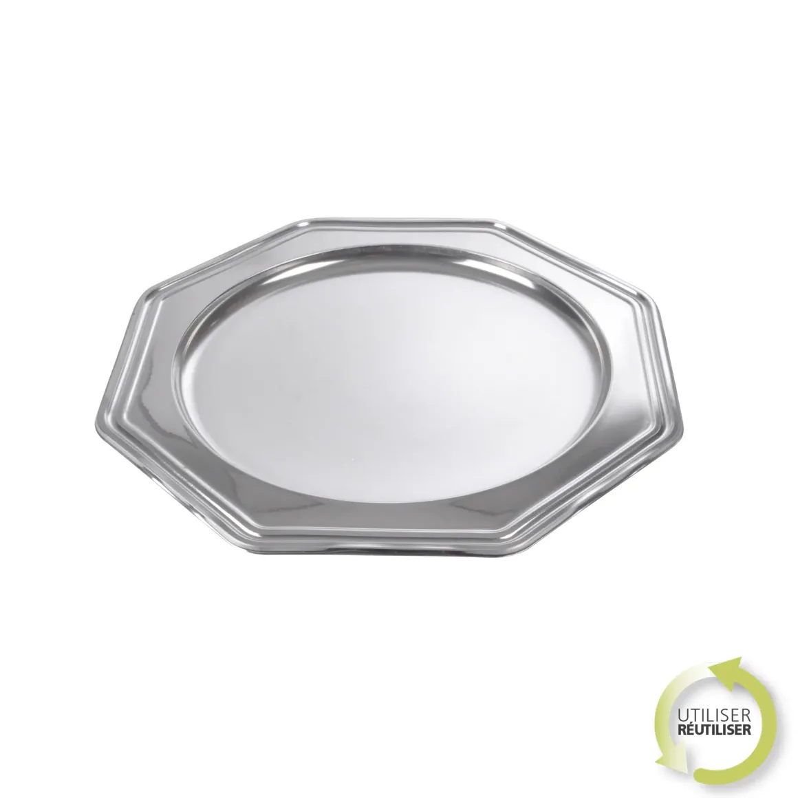 PLATEAUX OCTOGONAUX ARGENT X2 PIECES
