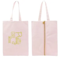 POCHETTE COTON MESSAGE PAILLETTES 21X30CM