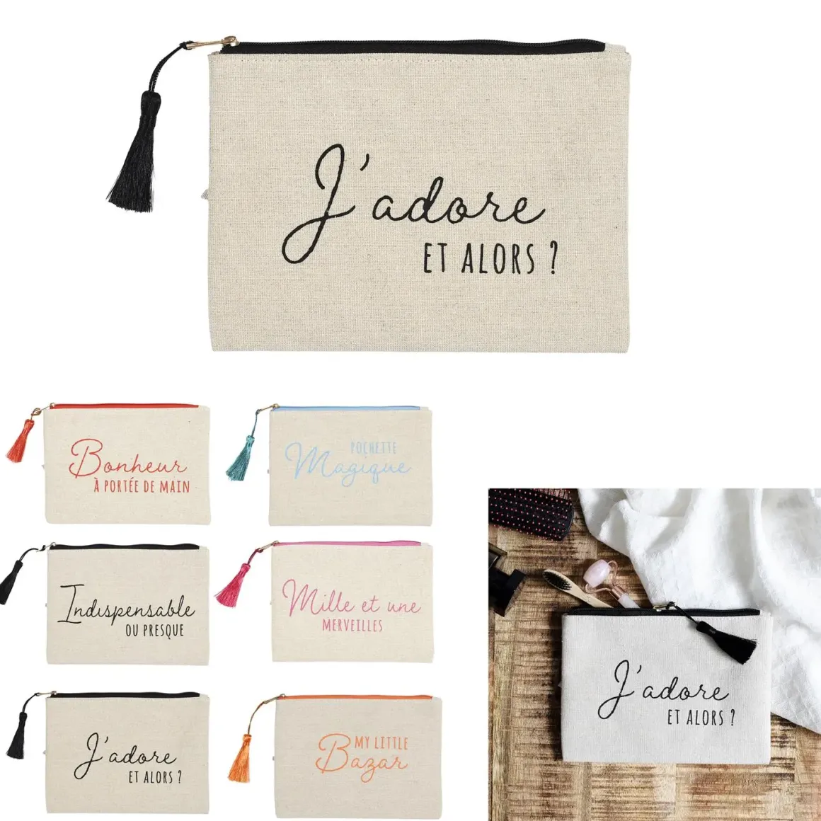 POCHETTE JUTE ET COTON 20X15CM