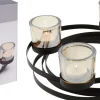PORTE BOUGIE ROND ANNEAUX METALLIQUES 28X7CM