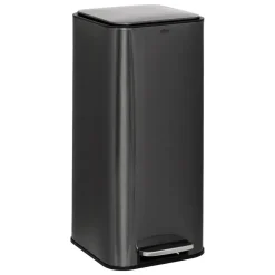 POUBELLE A PEDALE CARRE DELTA 30L CARBONE