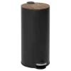 POUBELLE 30L NOIR EFFET ACACIA MODERN COLORS