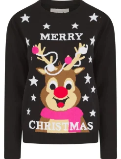 PULL NOEL ADULTE MERRY CHRISTMAS CERF