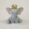 RESINE ELEPHANT AVEC COURONNE DOREE MOYEN MODELE