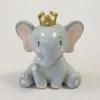 RESINE ELEPHANT AVEC COURONNE DOREE GRAND MODELE