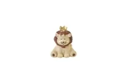 RESINE LION AVEC COURONNE DOREE X3 PIECES