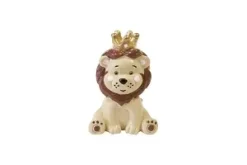 RESINE LION AVEC COURONNE DOREE MOYEN MODELE
