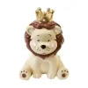 RESINE LION AVEC COURONNE DOREE GRAND MODELE