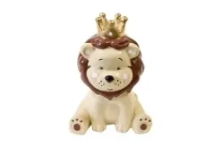 RESINE LION AVEC COURONNE DOREE GRAND MODELE
