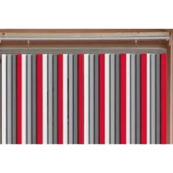 RIDEAU DE PORTE LANIERES PLASTIQUE 90 X 220 CM BLANC GRIS RO