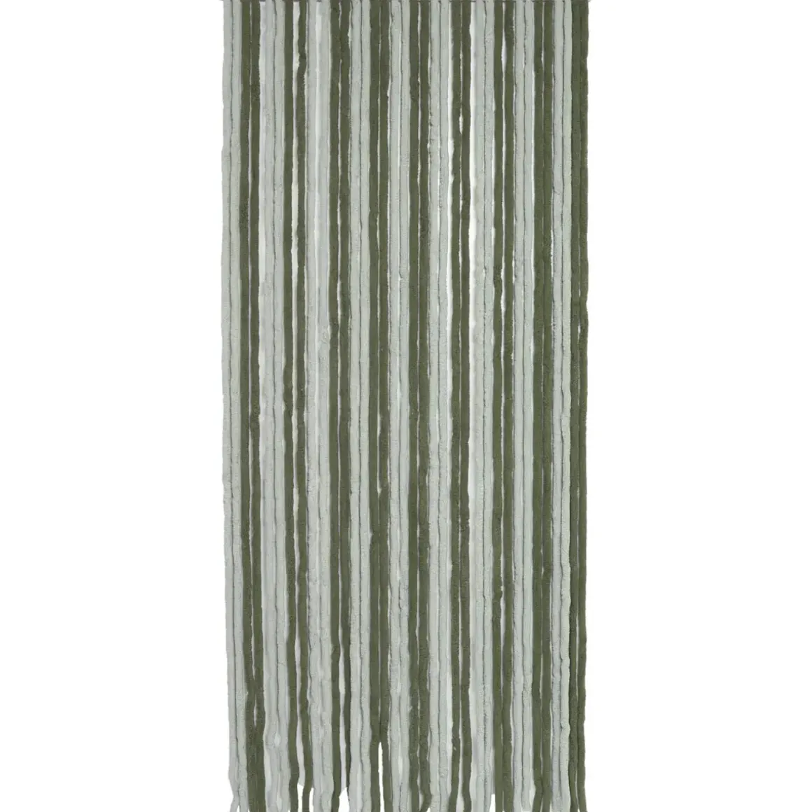 RIDEAU PORTE CHENILLE BICOLORE 90X210CM VERT CLAIR FONCE