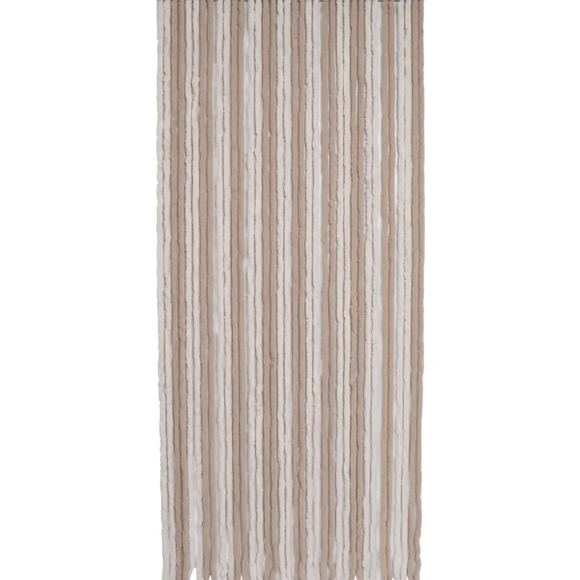 RIDEAU PORTE CHENILLE BICOLORE 90X210CM TAUPE BEIGE