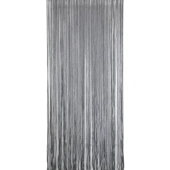 RIDEAU PORTE POLYESTER POMPON 90X200CM GRIS