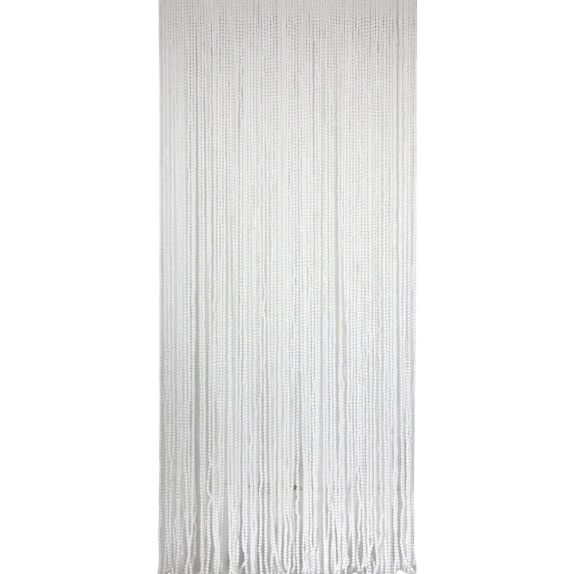 RIDEAU PORTE POLYESTER POMPON 90X200CM BLANC