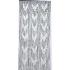 RIDEAU PORTE STICK BAMBOU IMPRIME CHEVRON 90X200CM GRIS