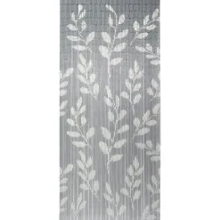 RIDEAU PORTE STICK BAMBOU IMPRIME EUCALYPTUS 90X200CM GRIS