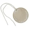 ROND EN BOIS IMPRESSSION BLANCHE AVEC CORDELETTE X4 PIECES