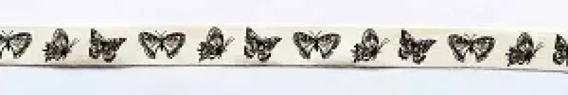 RUBAN COTON PAPILLONS NOIR 1.5 CM X 2 M