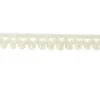 RUBAN DENTELLE COTON ECRU MINI POMPONS 0.8CMX2M